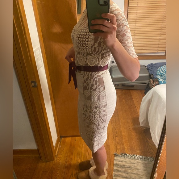 Anthropologie Floral and Lace Sheath Dress - Picture 2 of 7